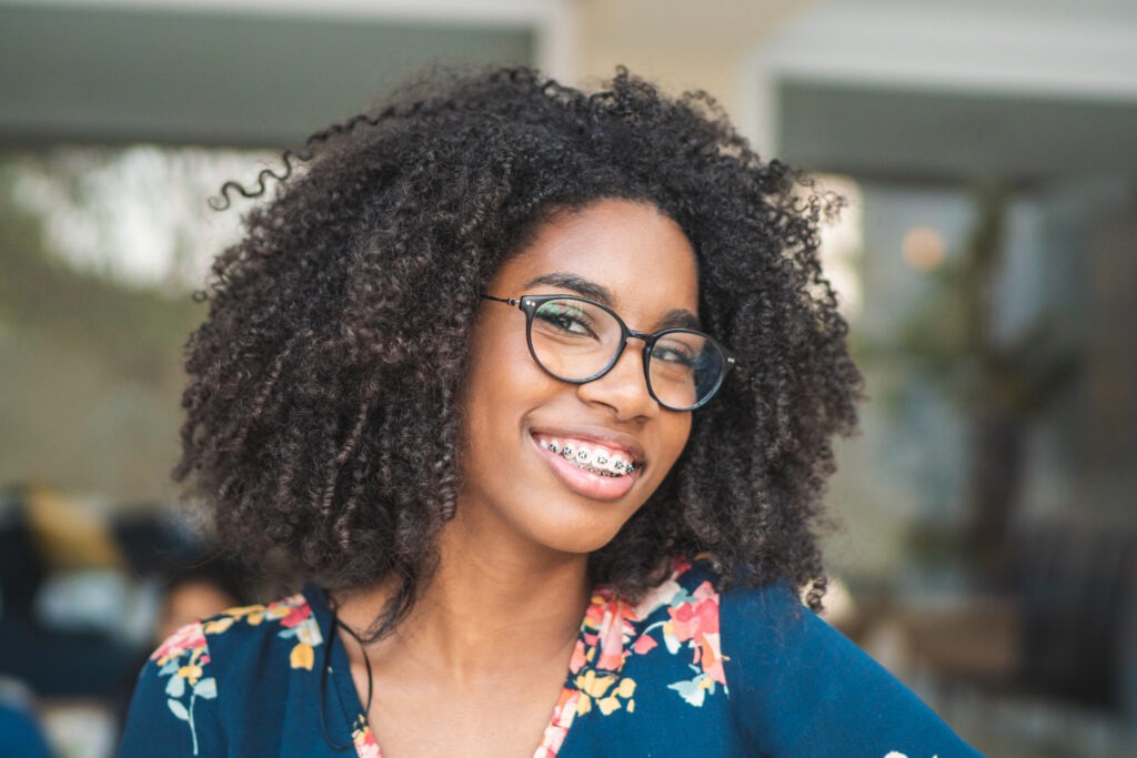 Teenage girl wearing braces in Virginia Beach.