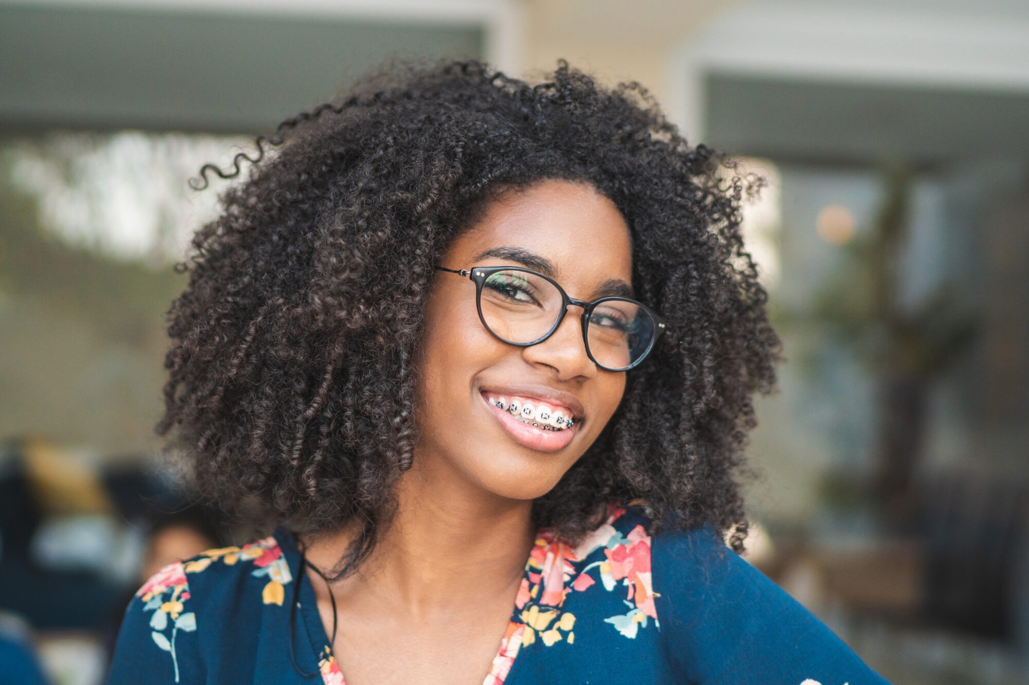 Teenage girl wearing braces in Virginia Beach.